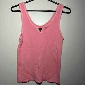 Pink Ribbed Knit Tank Top